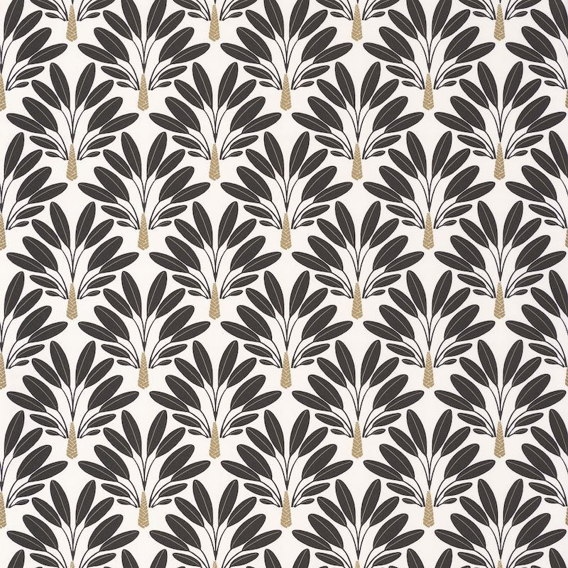 Papier peint Traveller Tree Noir Blanc Or -MOONLIGHT- Caselio MLG101269026