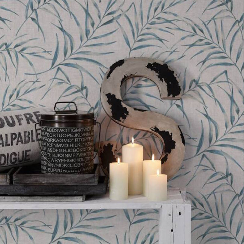 Papier peint Feuillages blanc et bleu - GREENERY - AS Creation - 373351 