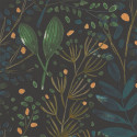Papier peint Joy vert bleu or fond noir -GREEN LIFE- Caselio GNL101697692