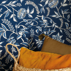 Papier peint Honour bleu indigo doré - MYSTERY - Caselio MYY101586913
