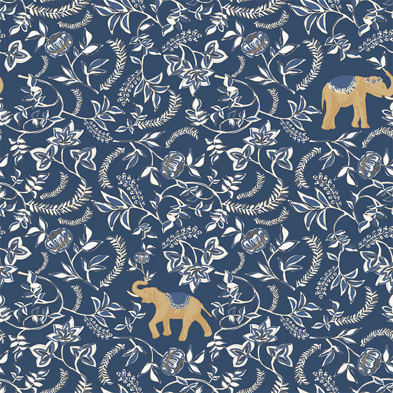 Papier peint Wisdom bleu indigo doré - MYSTERY - Caselio MYY101596911