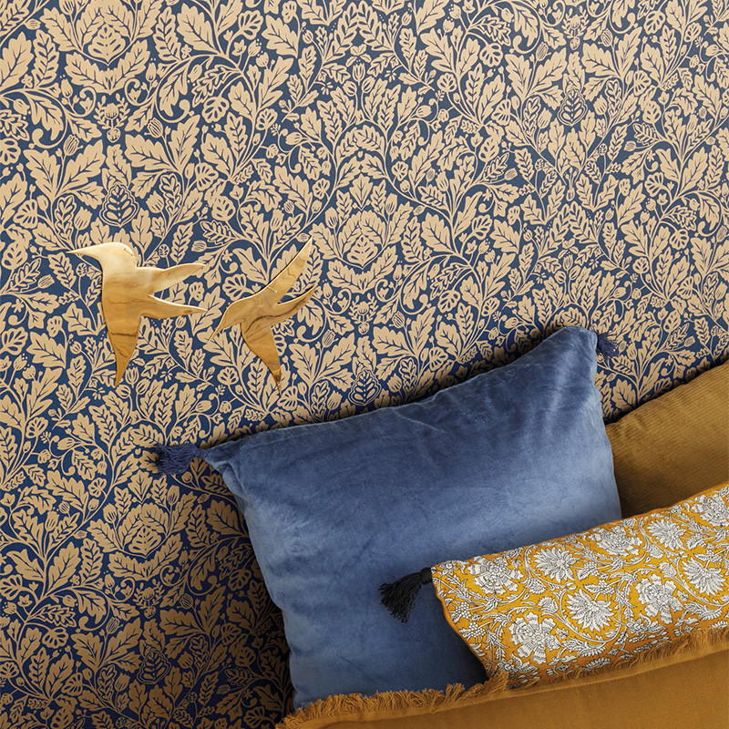 Papier peint Protection bleu indigo doré - MYSTERY - Caselio MYY101616606