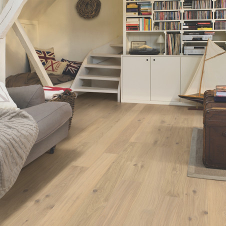 Parquet contrecollé "Chêne blanc coton mat COM1451" - Compact QUICK STEP