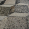 Tapis imitation peau de bêté - Cubes 3D blanc et marron - Bonanza 524