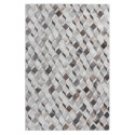 Tapis imitation peau de bêté - Cubes 3D blanc et marron - Bonanza 524