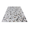 Tapis imitation peau de bêté - Cubes 3D blanc et marron - Bonanza 524