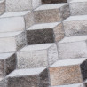Tapis imitation peau de bêté - Cubes 3D blanc et marron - Bonanza 524