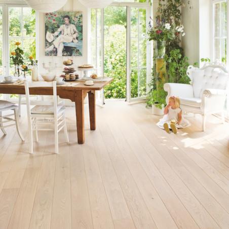 Parquet contrecollé "Chêne polaire mat CAS1340" - Castello QUICK STEP