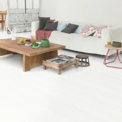 Sol Stratifié "Planches blanches monolames IM1859" - Impressive QUICK STEP (résistant)