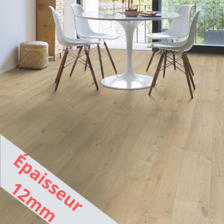 Sol Stratifié "Chêne tendre moyen monolames IMU1856" - Impressive Ultra QUICK STEP (très résistant)