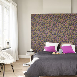 Papier peint Tamaris marron fuchsia - JARDINS SUSPENDUS - Casadeco - JDSP85242565