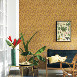 Papier peint Selva jaune - CUBA - Casadeco - CBBA84322318