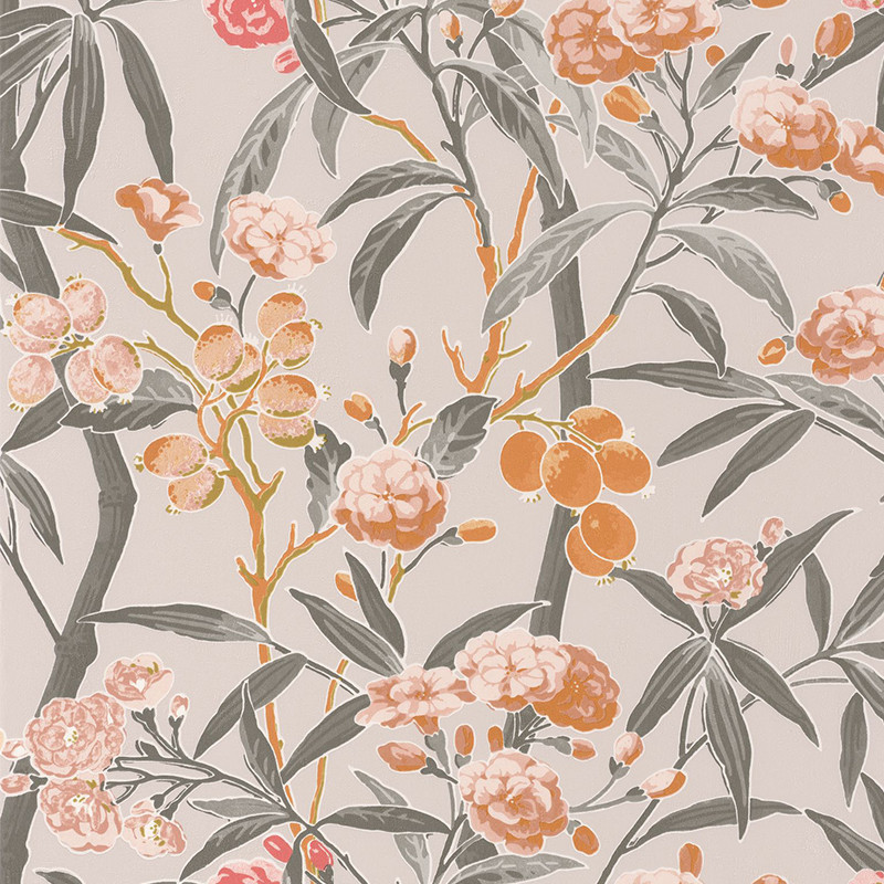 Papier peint Habana orange et beige - CUBA - Casadeco - CBBA84333348