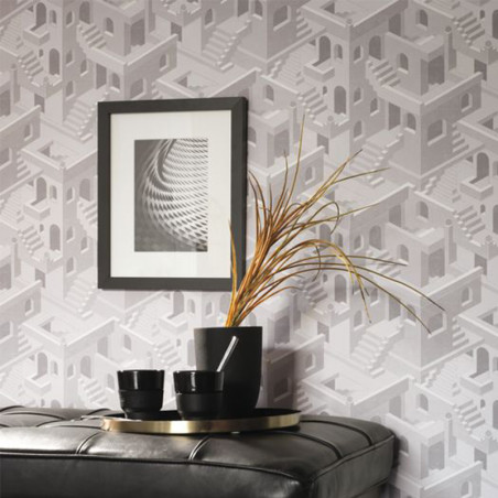 Papier peint Illusion Blanc Gris - UTOPIA - Casadeco - UTOP85110464