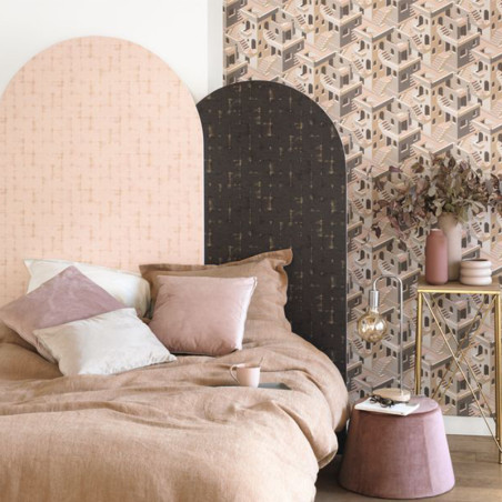 Papier peint Illusion Taupe Rose - UTOPIA - Casadeco - UTOP85111327