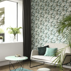 Papier peint Illusion Vert Bleu - UTOPIA - Casadeco - UTOP85117258