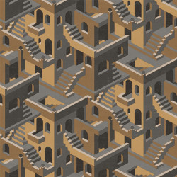Papier peint Illusion Ocre Noir - UTOPIA - Casadeco - UTOP85119241