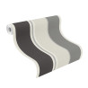 Papier peint Rayures Noir Gris Argent -CLUB BOTANIQUE- Rasch 539035