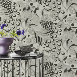 Papier peint Plume noir et beige - CLUB BOTANIQUE - Rasch - 537529