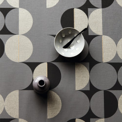 Papier peint Georetro noir, gris et argenté - CLUB BOTANIQUE - Rasch - 538052
