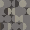 Papier peint Georetro Noir Gris Argenté -CLUB BOTANIQUE- Rasch 538052