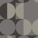 Papier peint Georetro Noir Gris Argenté -CLUB BOTANIQUE- Rasch 538052
