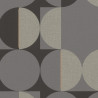 Papier peint Georetro Noir Gris Argenté -CLUB BOTANIQUE- Rasch 538052