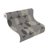Papier peint Georetro Noir Gris Argenté -CLUB BOTANIQUE- Rasch 538052
