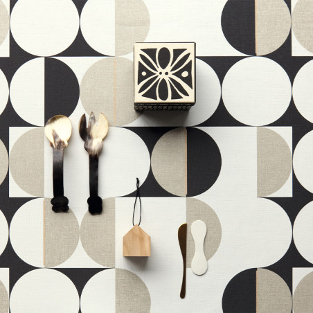 Papier peint Georetro anthracite, blanc et or - CLUB BOTANIQUE - Rasch - 538021