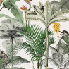 Panoramique Monkey Jungle Vert Fond Blanc -CLUB BOTANIQUE- Rasch 539172