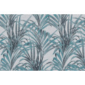 Rideau prêt-à-poser à motif TROPICO palmes bleues - Linder