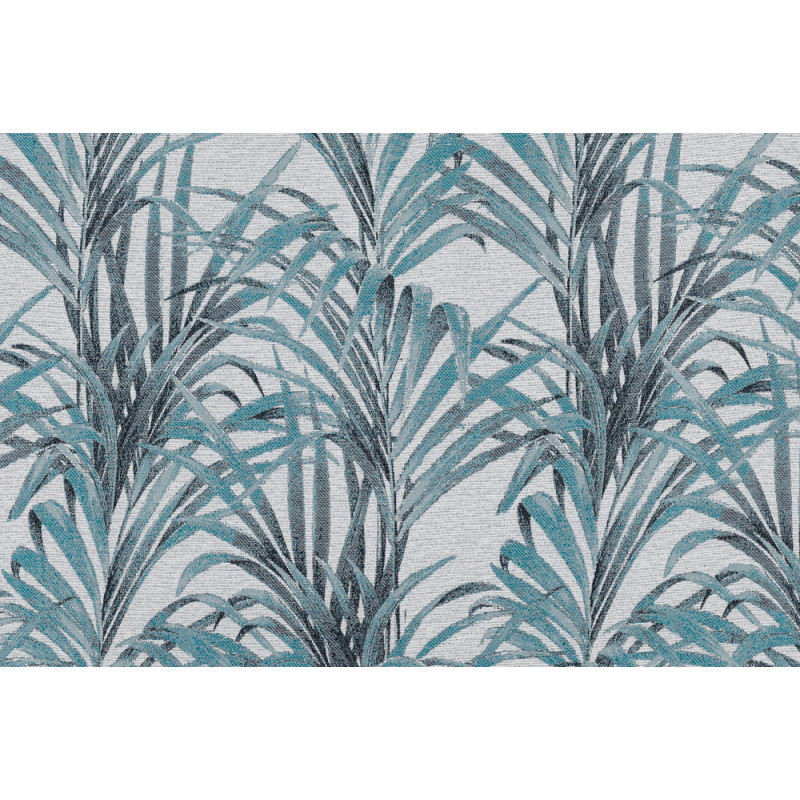 Rideau prêt-à-poser à motif TROPICO palmes bleues - Linder