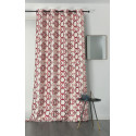 Rideau à œillets - motif géométrique rouge et argent  - ALANIS - Linder