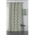 Rideau à œillets - motif géométrique vert et doré - ALANIS - Linder