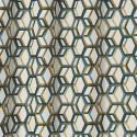 Rideau à œillets - motif géométrique vert et doré - ALANIS - Linder