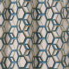 Rideau à œillets - motif géométrique bleu et beige - ALANIS - Linder