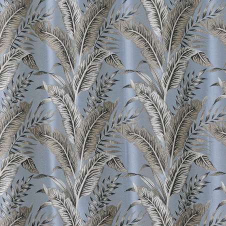 Rideau à œillets - motif exotique gris bleuté - SUMATRA - Linder