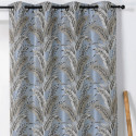 Rideau à œillets - motif exotique gris bleuté - SUMATRA - Linder