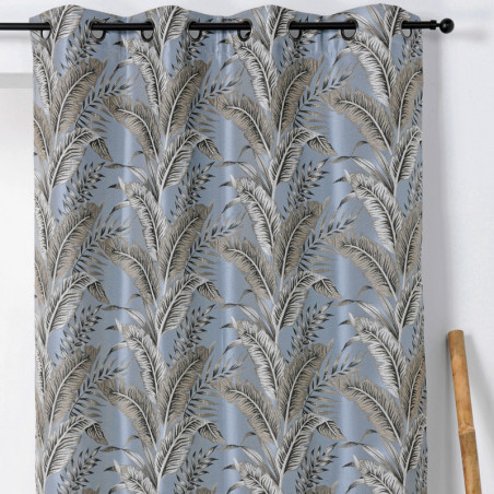 Rideau à œillets Sumatra gris bleuté - Linder - 1906-40