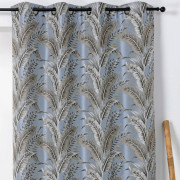 Rideau à œillets - motif exotique gris bleuté - SUMATRA - Linder