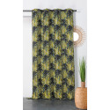 Rideau à œillets - motif palmes jaune et noir - BALI - Linder