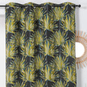 Rideau à œillets - motif palmes jaune et noir - BALI - Linder