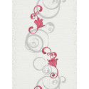 Papier peint Spiral Floral gris et rouge - ERISMANN - 13287-20
