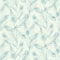 Papier peint Plumes de Paon bleu - Lutèce - FRAGRANCE - 51193901