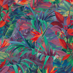 Papier peint Paradise Flower rouge - JUNGLE FEVER - Grandeco Life - JF2301 