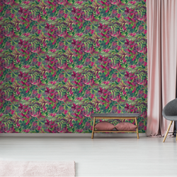 Papier peint Paradise Flower rose - JUNGLE FEVER - Grandeco Life - JF2303 