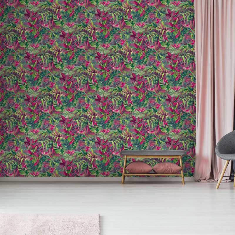 Papier peint Paradise Flower rose - JUNGLE FEVER - Grandeco Life - JF2303 