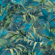 Papier peint à motif PARADISE FLOWER bleu JF2302 - JUNGLE FEVER - Grandeco