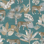 Papier peint Leopard vert - JUNGLE FEVER - Grandeco Life - JF2104 