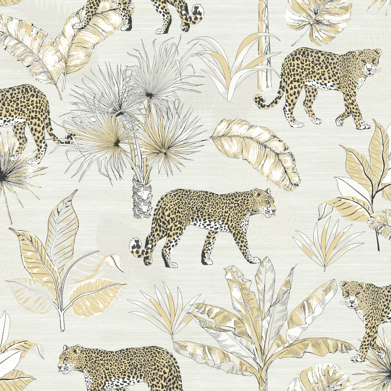 Papier peint Leopard blanc - JUNGLE FEVER - Grandeco Life - JF2101 
